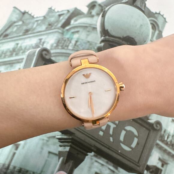 Emporio Armani Arianna AR11199 Ladies Pink Leather Strap Watch